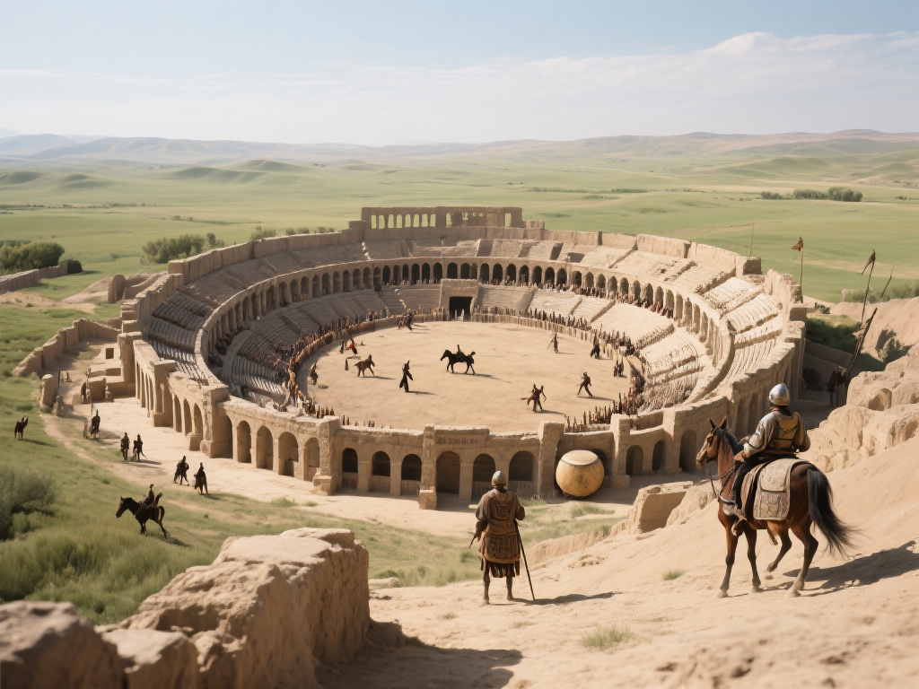 位于一片广袤草原之中的莫高雷竞技场，最初建于古早时